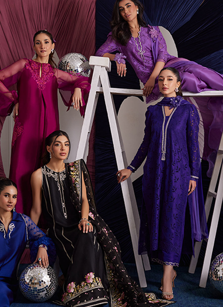 Illy Grape Shirt Dupatta with loose shalwar