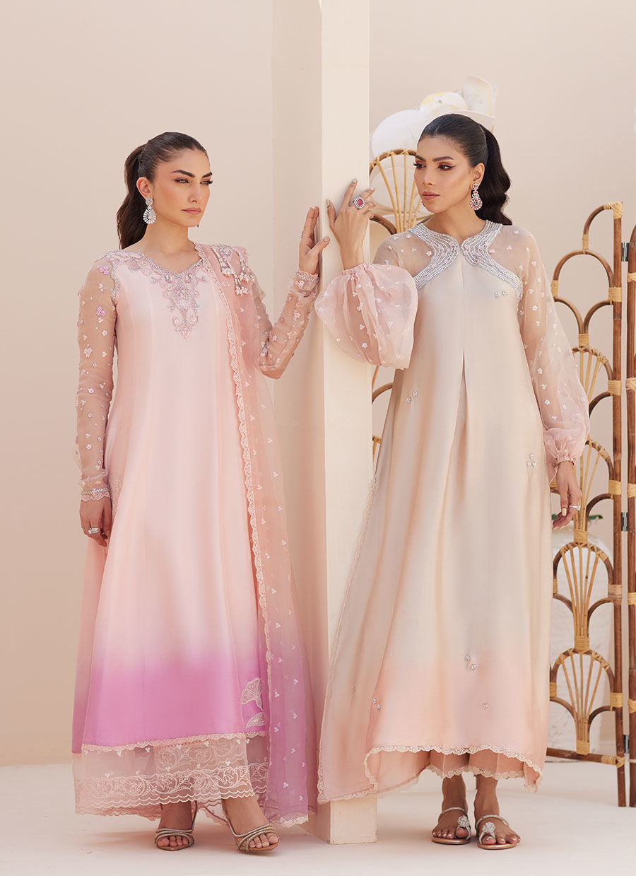 Deedee Pink Ombre Paneled Shirt Dupatta and Pants