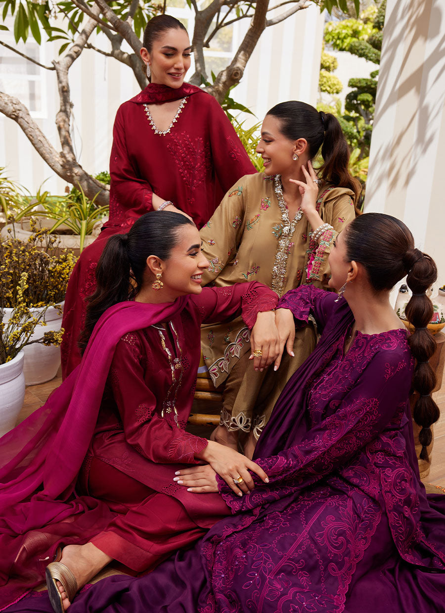 Sina Plum Shirt and Dupatta