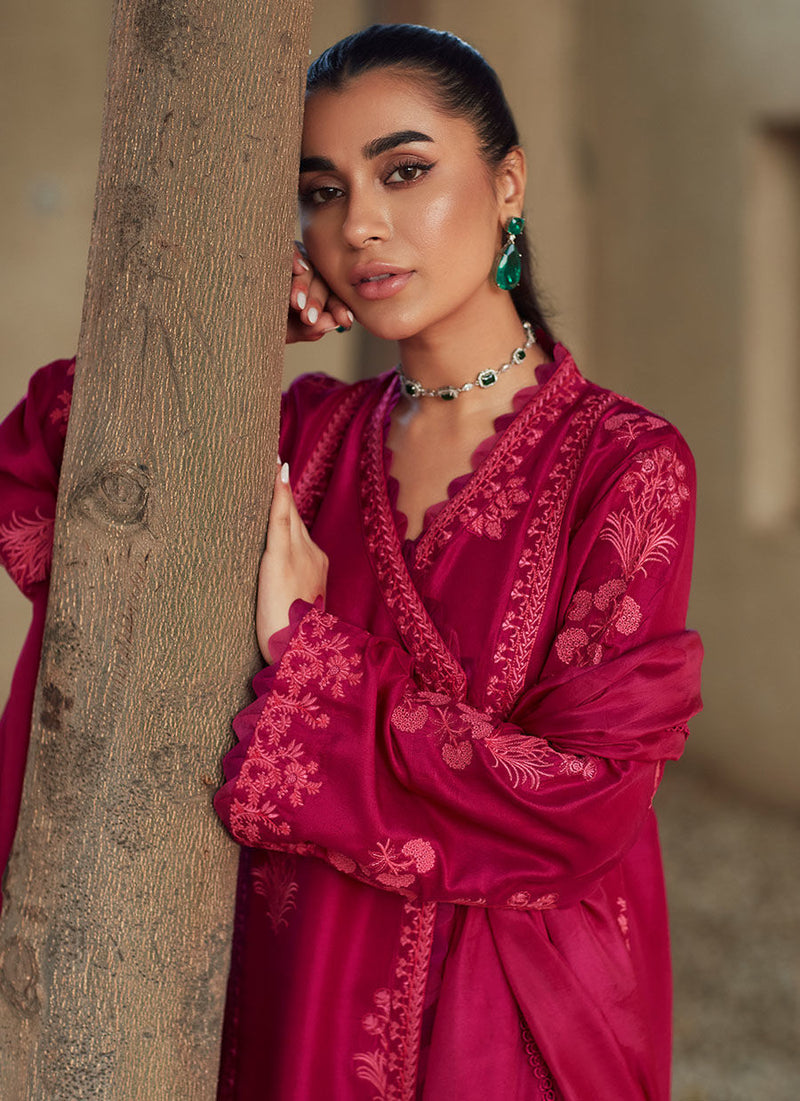 Gaelle magenta shirt and dupatta