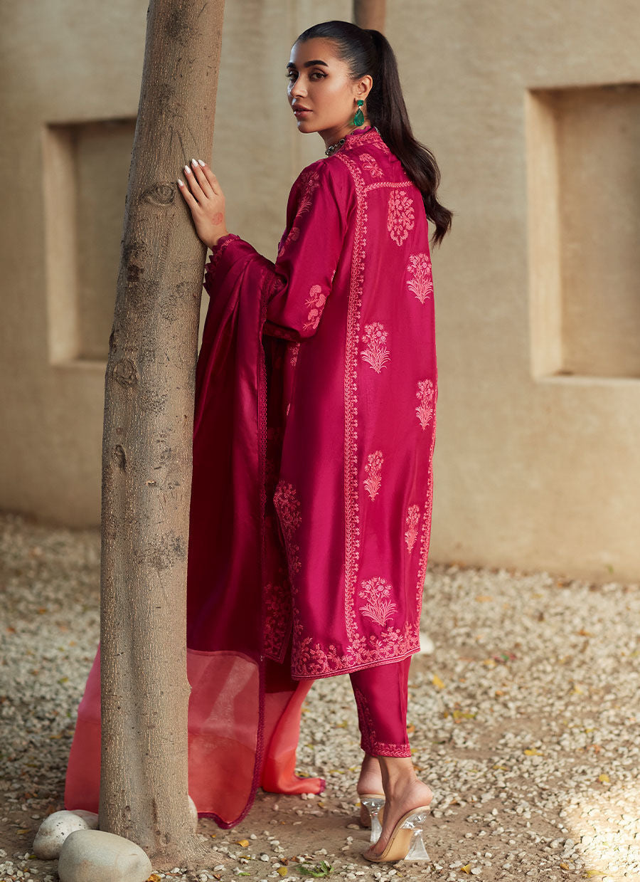 Gaelle magenta shirt and dupatta