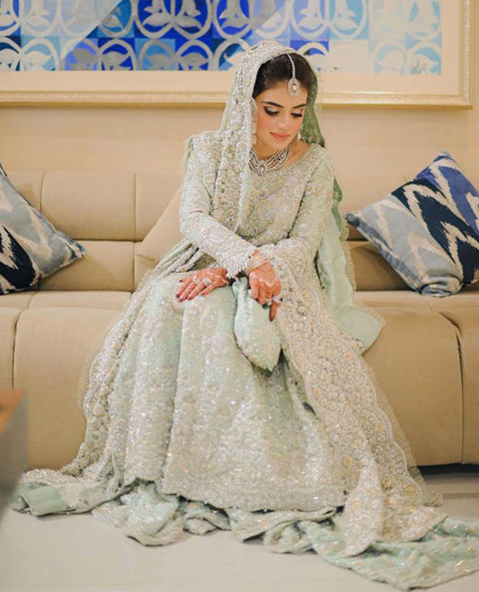 A BREATHTAKING BRIDE ON HER WEDDING DAY IN A ICE BLUE FARAH TALIB AZIZ SIGNATURE BRIDAL