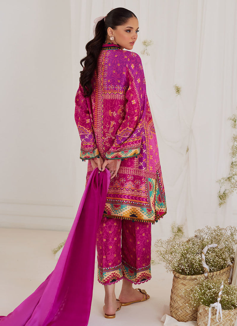 Luz Magenta Shirt and Dupatta