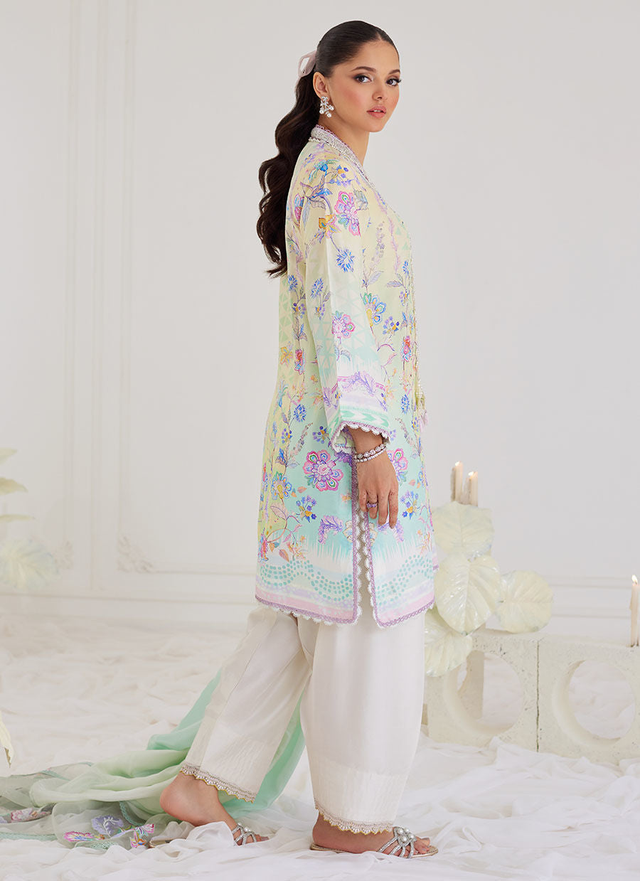 Paz Aqua Shirt and Dupatta