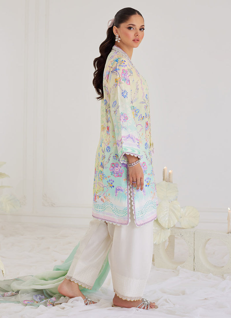 Paz Aqua Shirt and Dupatta