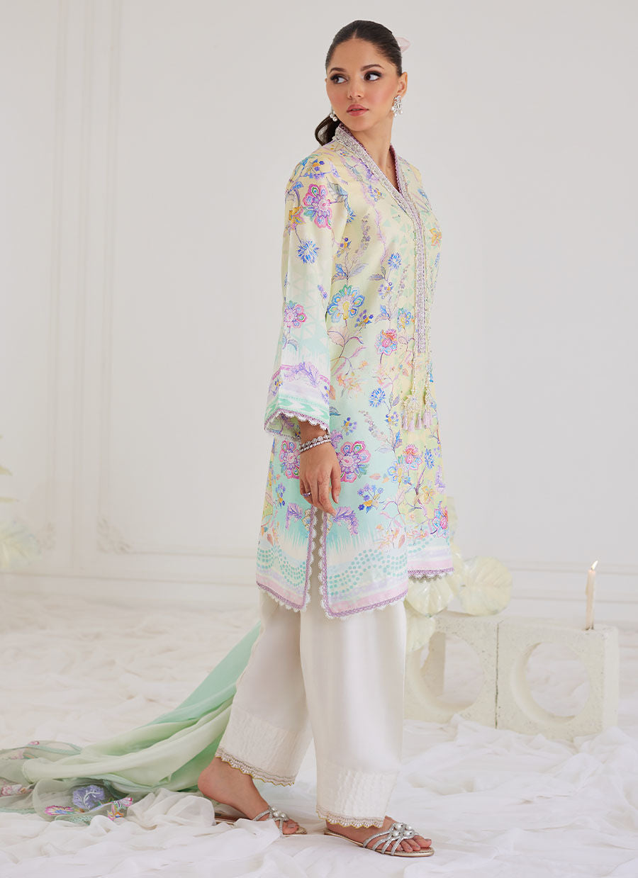 Paz Aqua Shirt and Dupatta