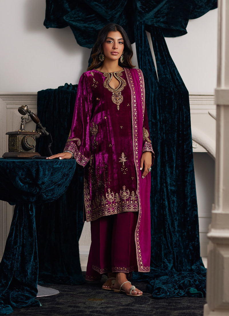 Emili Velvet Shirt and Dupatta
