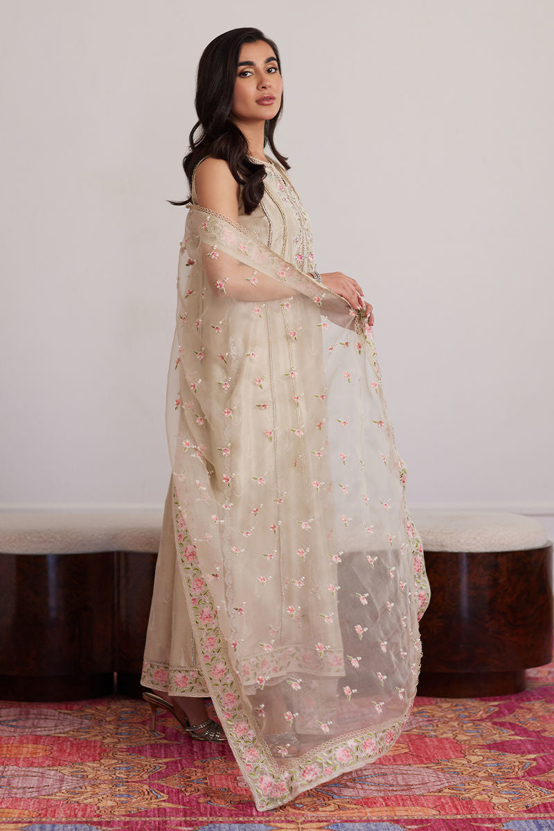 Everly Cream Shirt And Dupatta with pants