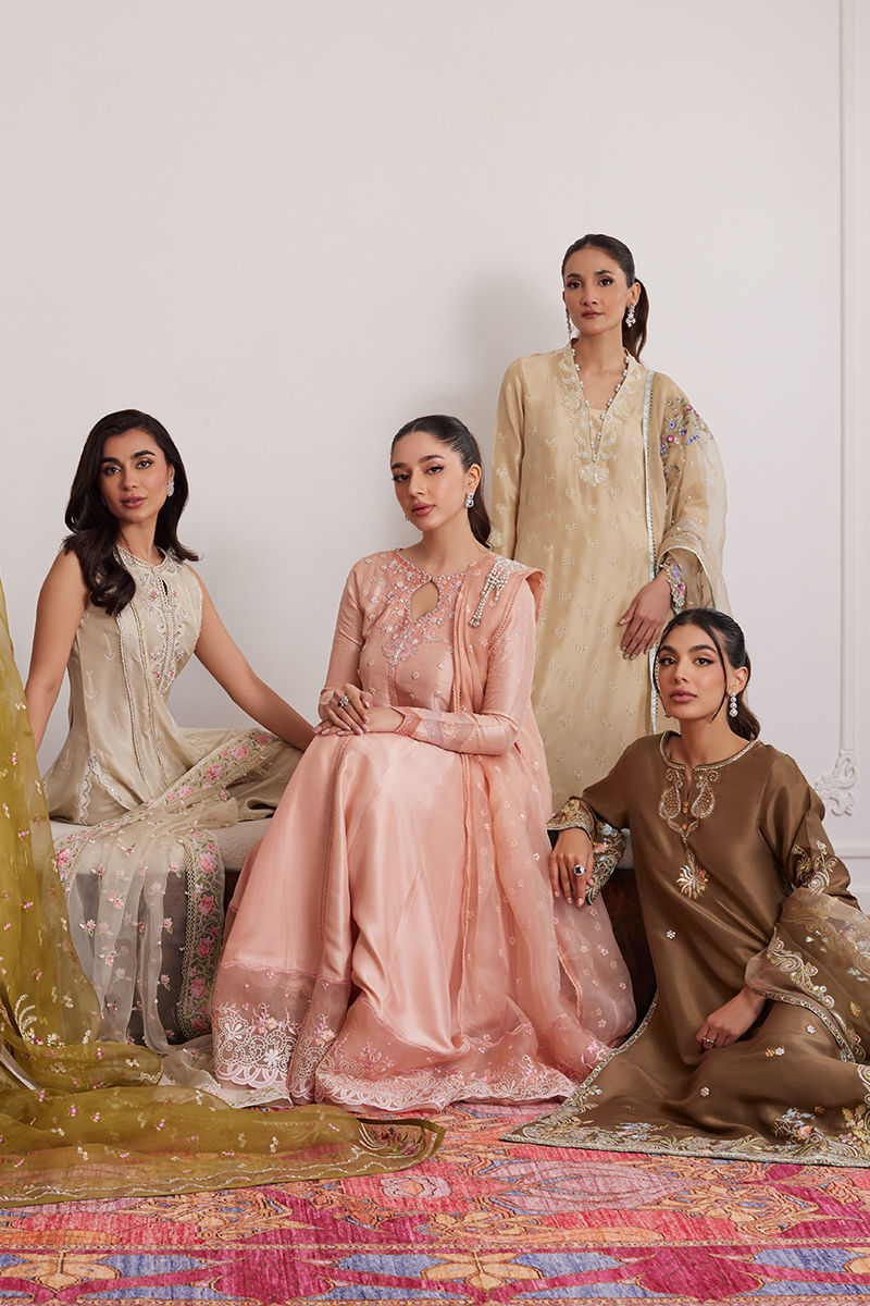 Everly Cream Shirt And Dupatta with pants