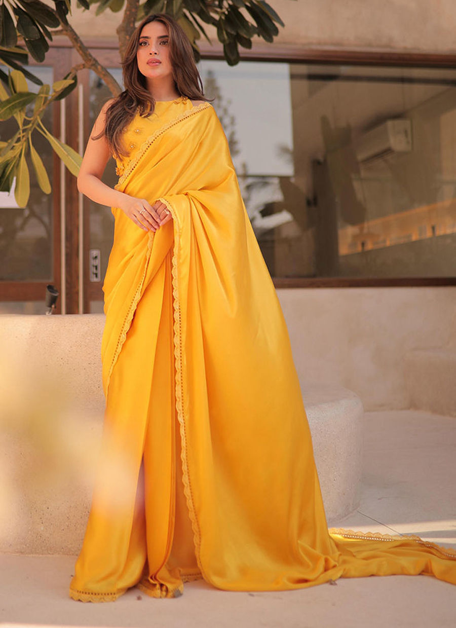 Saboor Aly in Canary Yellow Saree