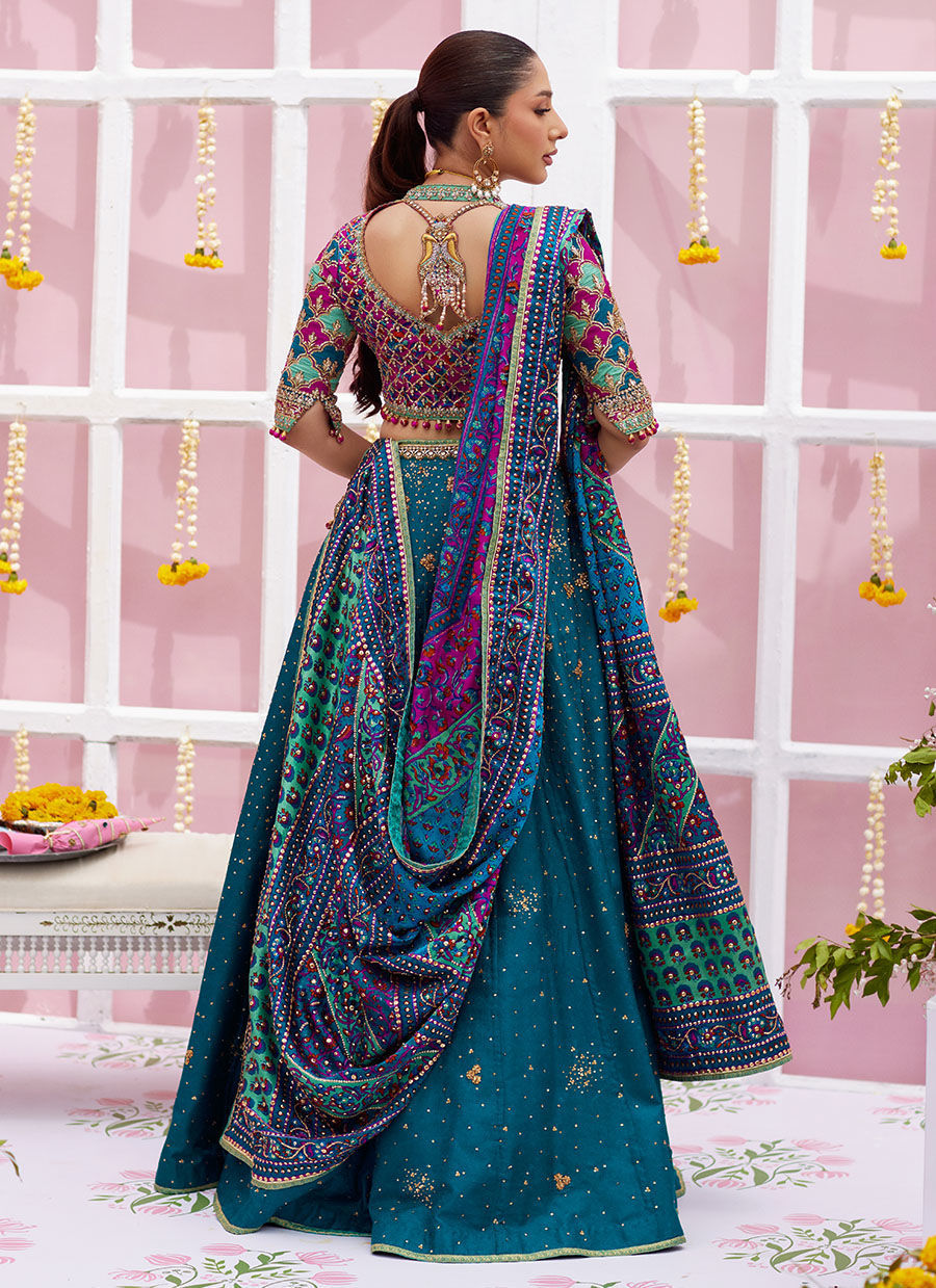 Ayelina Teal Lehnga Choli