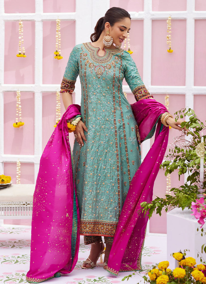 Malina Sage Shirt And Dupatta