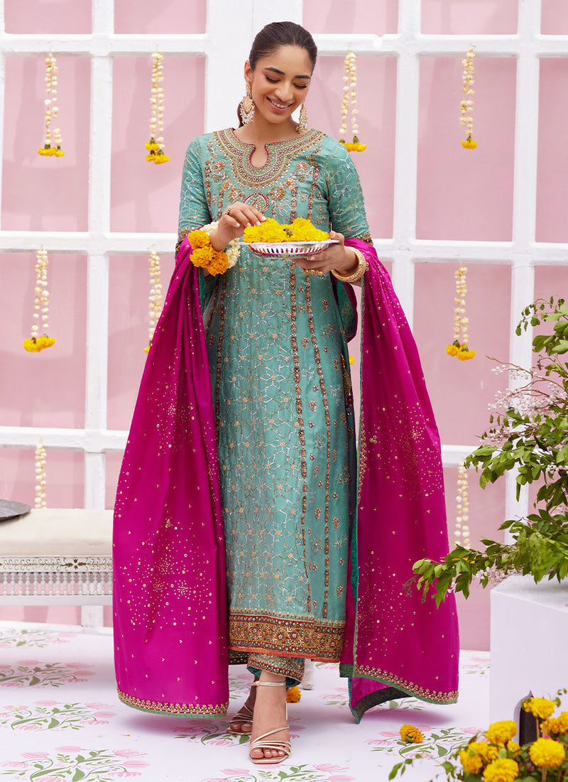 Malina Sage Shirt And Dupatta