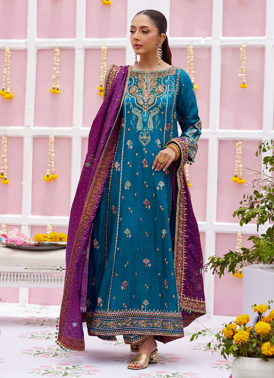 Alaya Teal Kurta And Dupatta