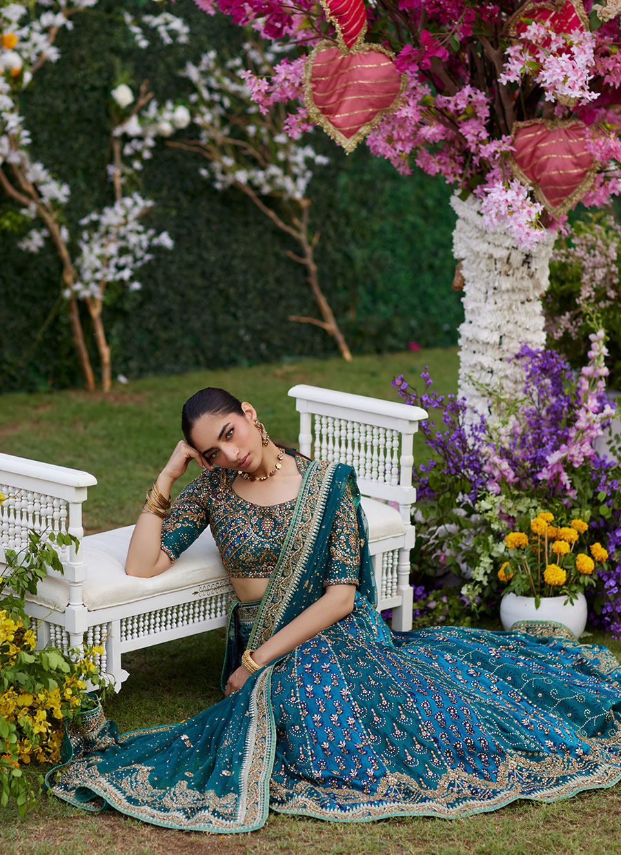 Ishana Teal Lehnga Choli