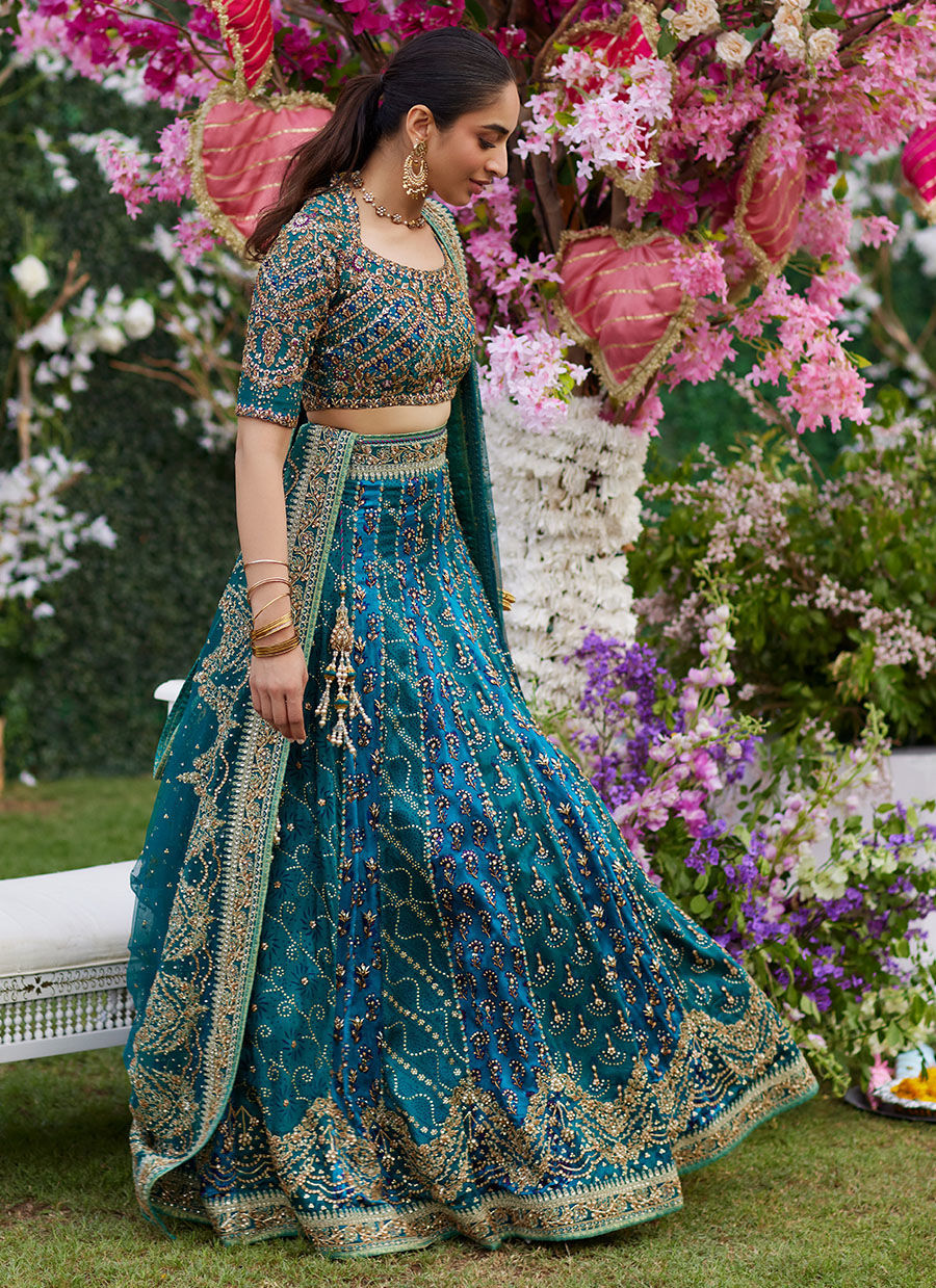 Ishana Teal Lehnga Choli