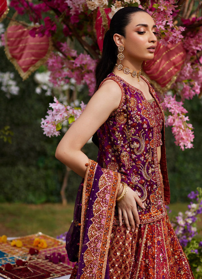 Leena Block Printed Lehnga And Jacket