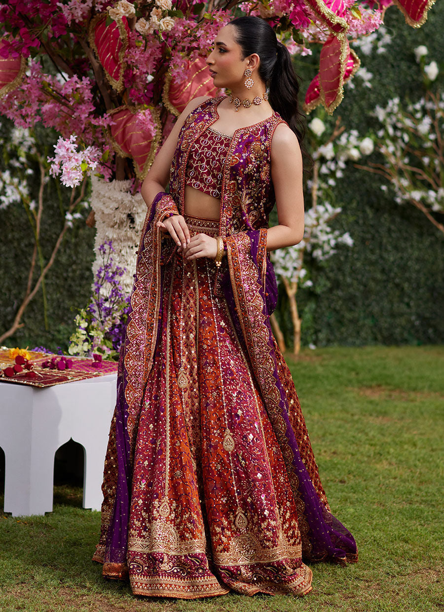 Leena Block Printed Lehnga And Jacket