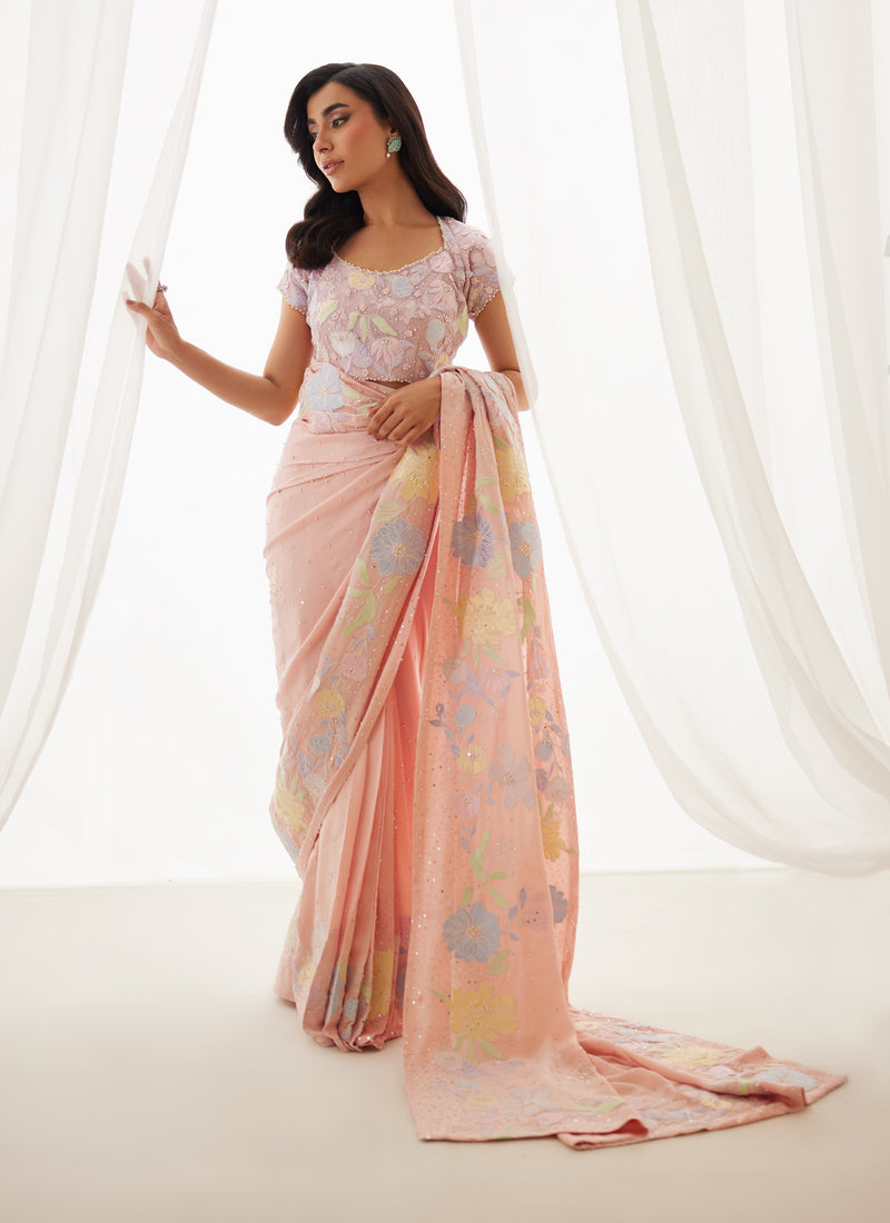 Neve Blush Saree And Blouse