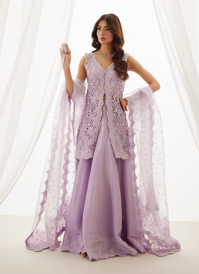 Lumi Lavender Shirt, Lehenga And Dupatta