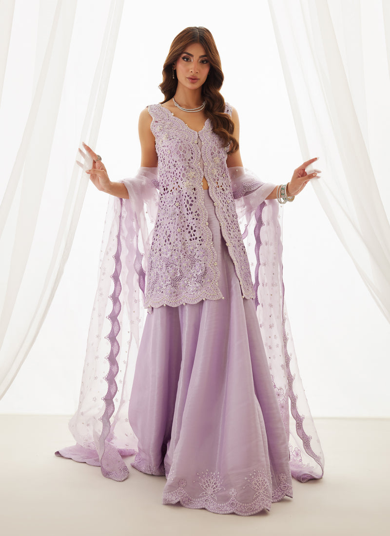 Lumi Lavender Shirt, Lehenga And Dupatta