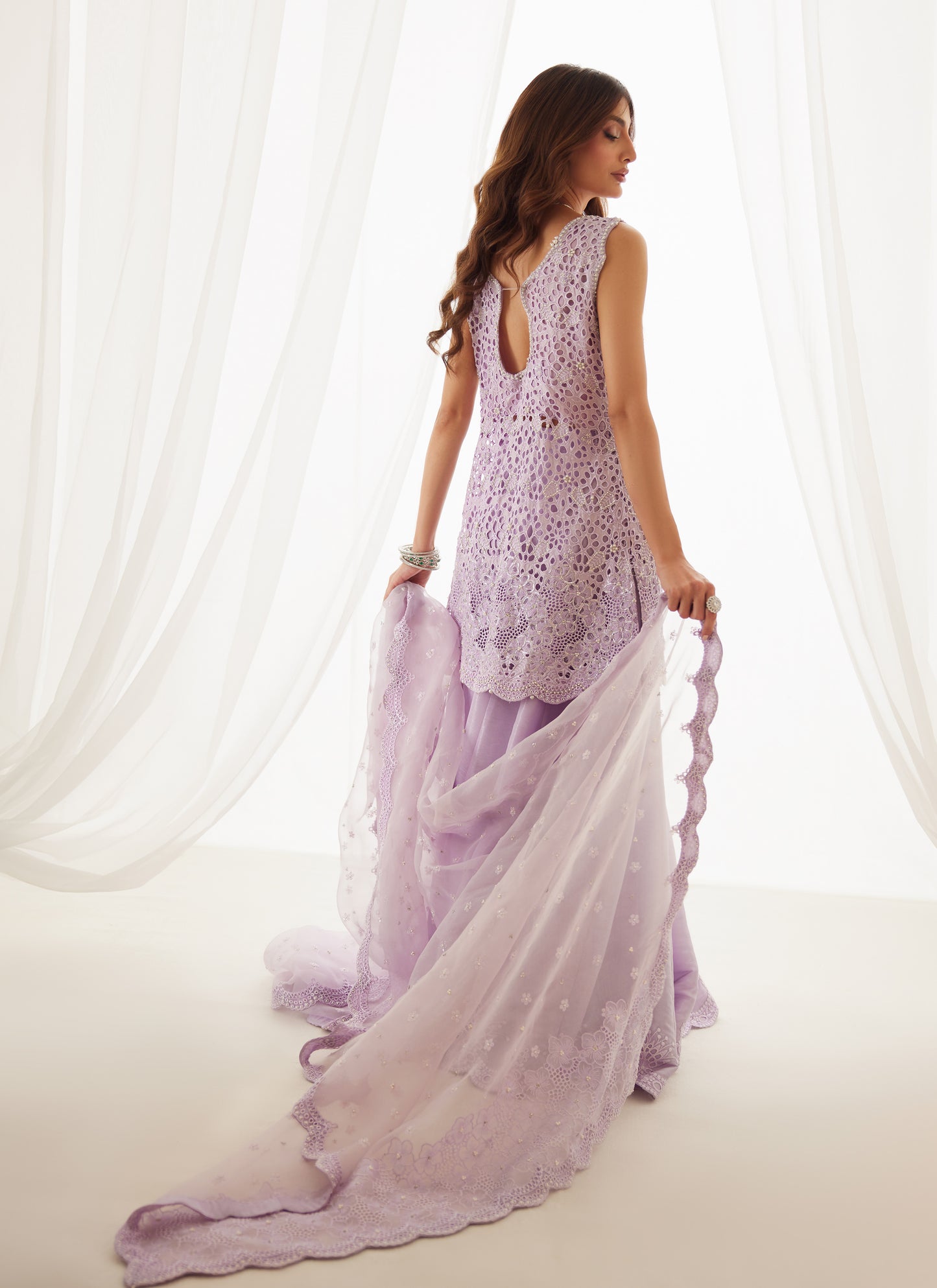 Lumi Lavender Shirt, Lehenga And Dupatta