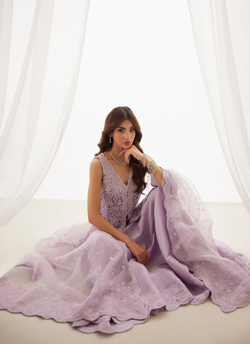 Lumi Lavender Shirt, Lehenga And Dupatta
