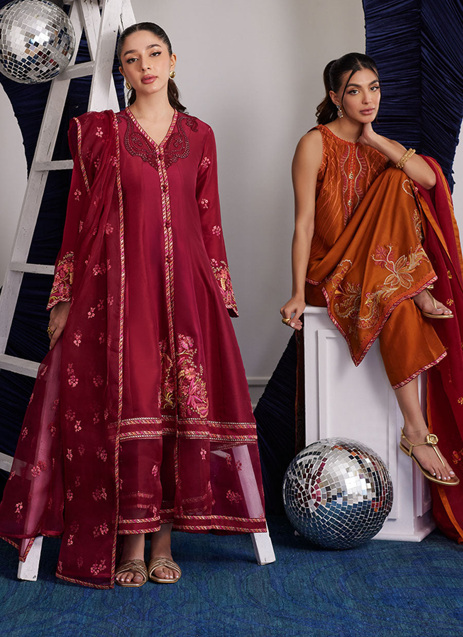 Miko Crimson Kalidaar And Dupatta