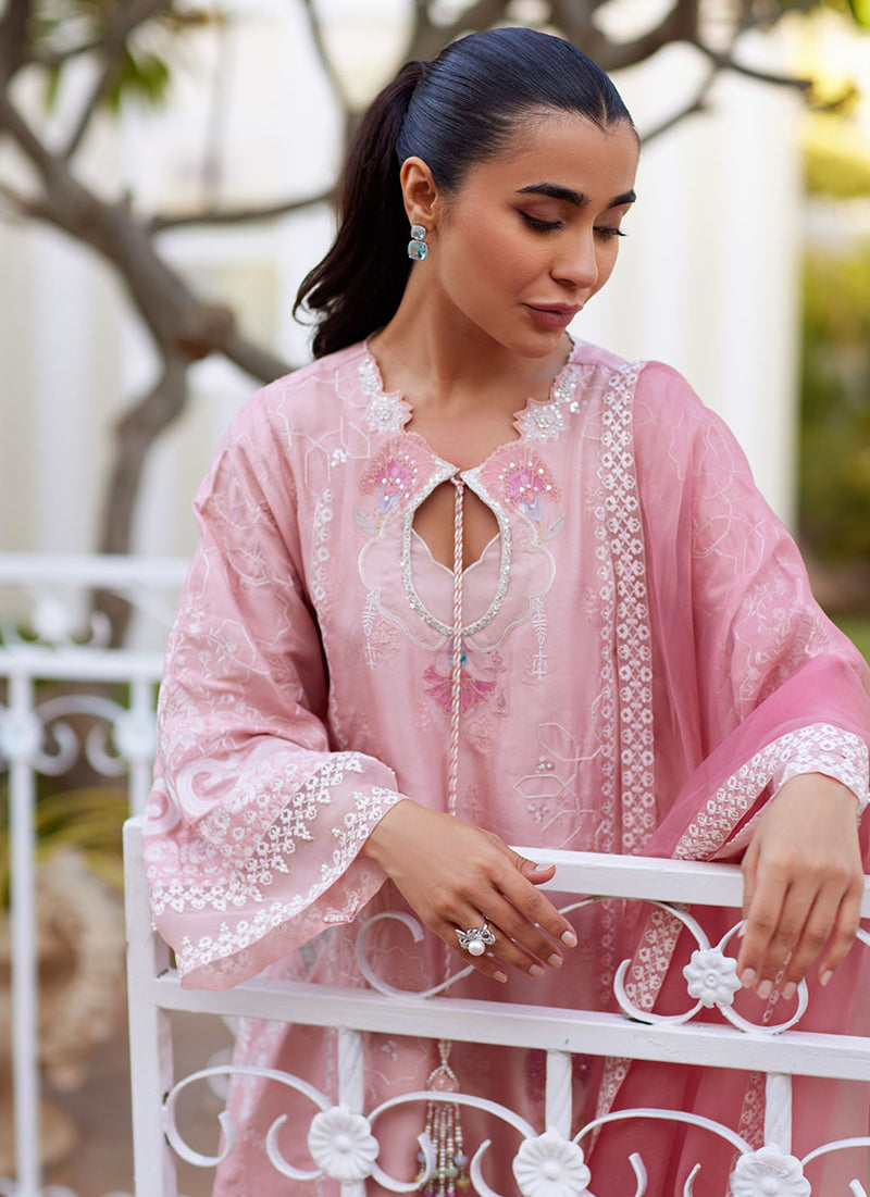 Jovie Tea Pink Shirt and Dupatta