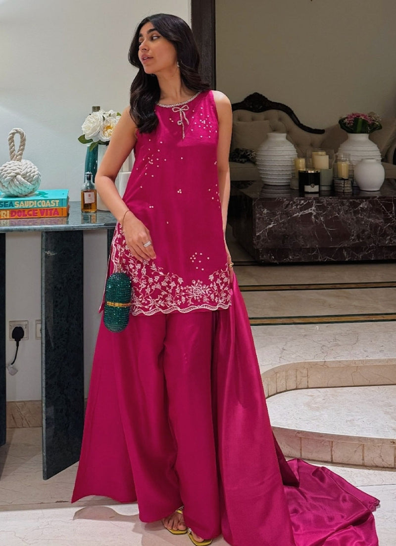 Izzy Hot Pink Shirt And Dupatta