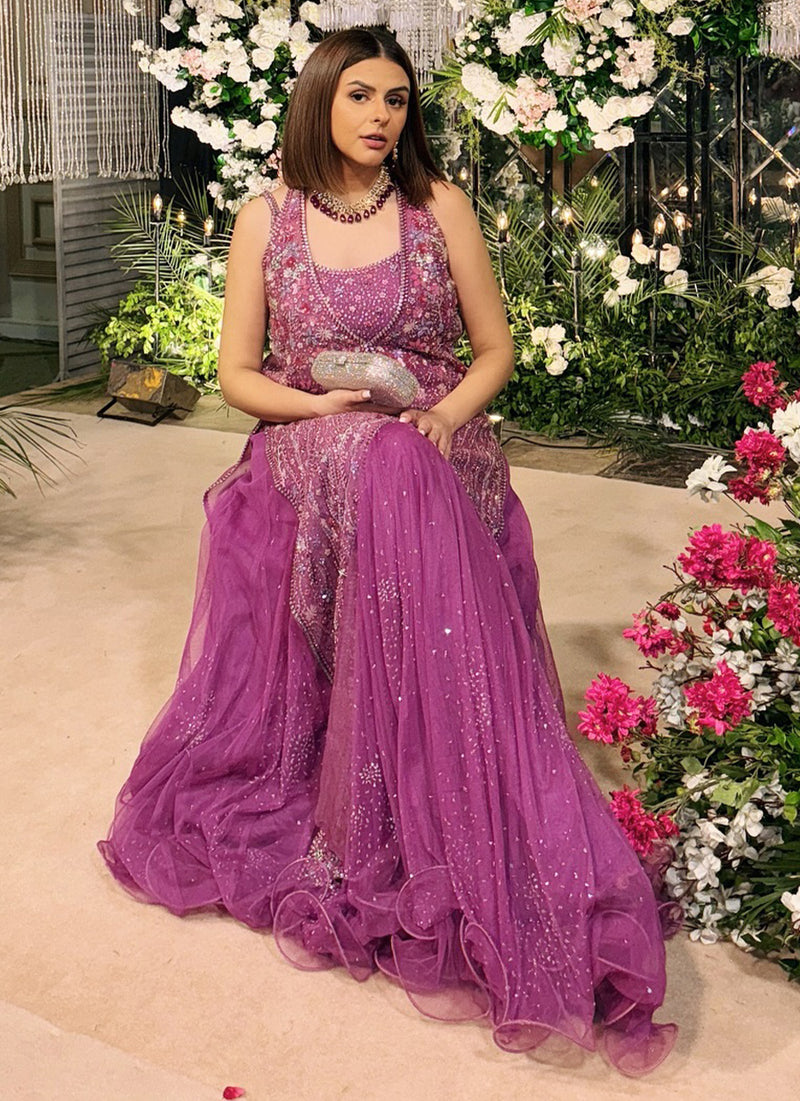 Hana Purple Front Open Jacket