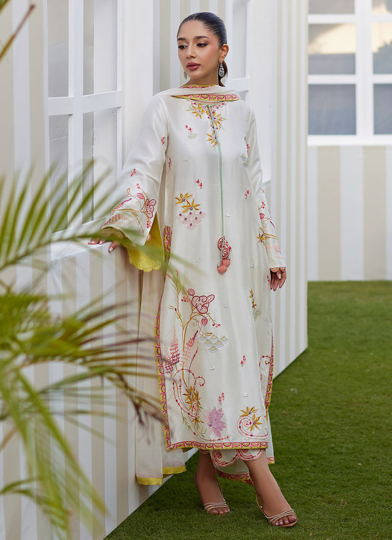 Mireza Ivory Shirt and Dupatta