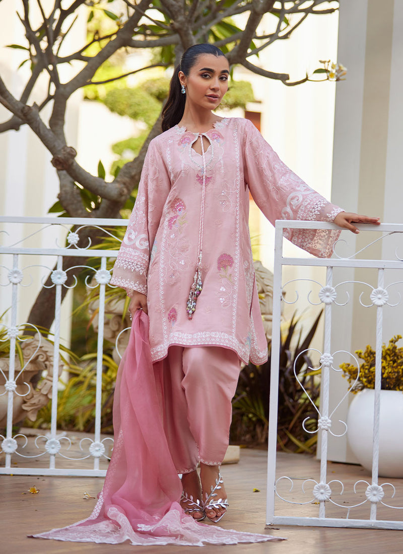 Jovie Tea Pink Shirt and Dupatta