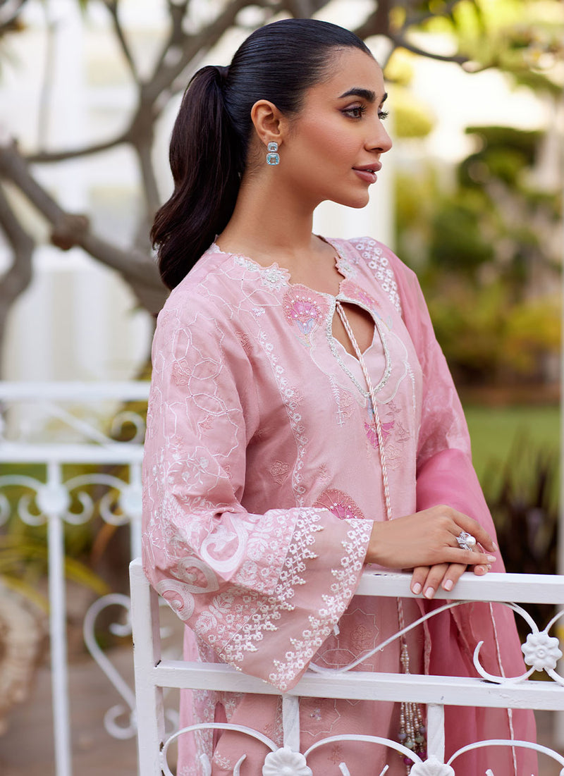 Jovie Tea Pink Shirt and Dupatta