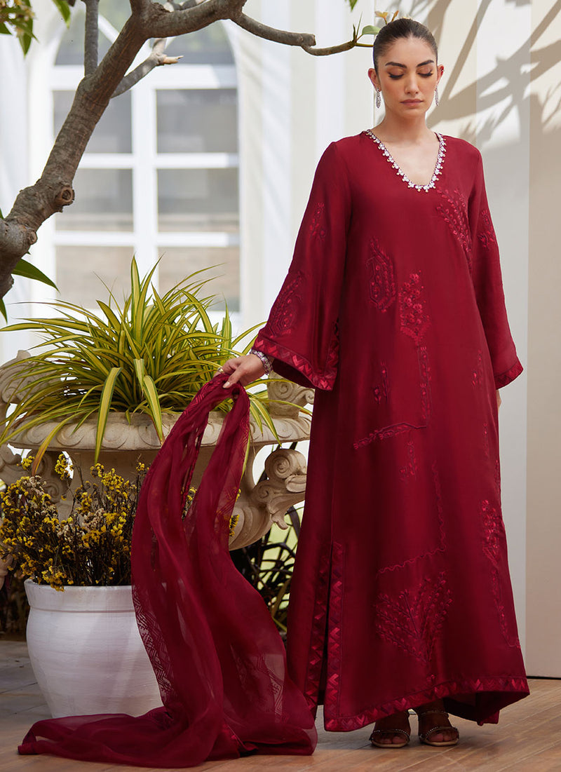 Soraya Scarlett Shirt and Dupatta