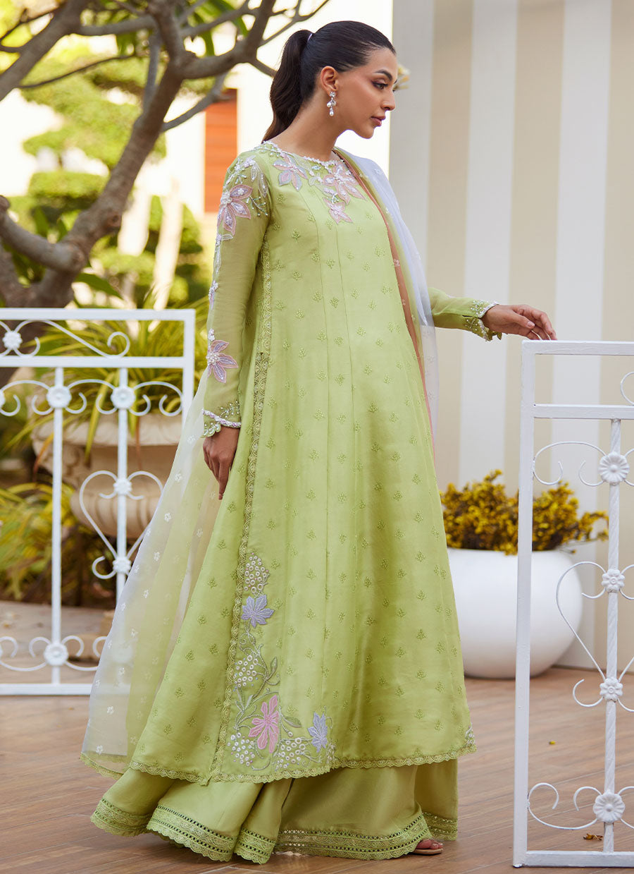 Talya Apple Green Kalidaar and Dupatta