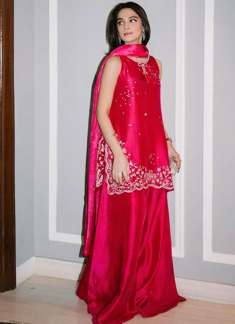 Izzy Hot Pink Shirt And Dupatta