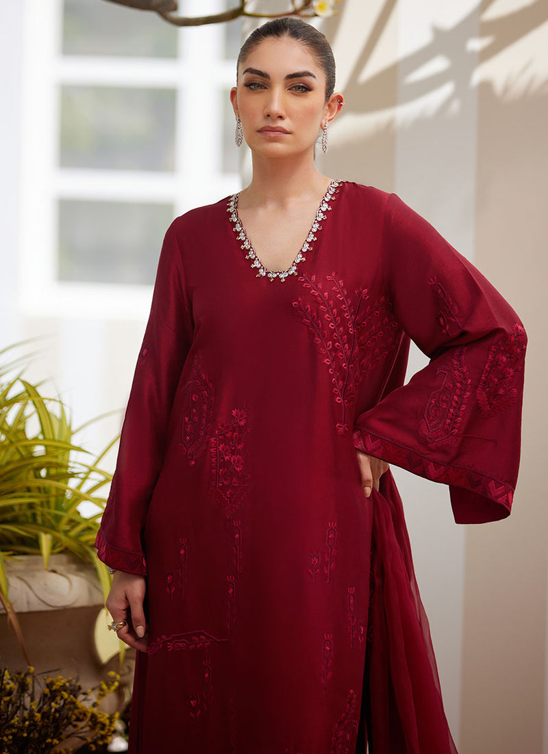 Soraya Scarlett Shirt and Dupatta