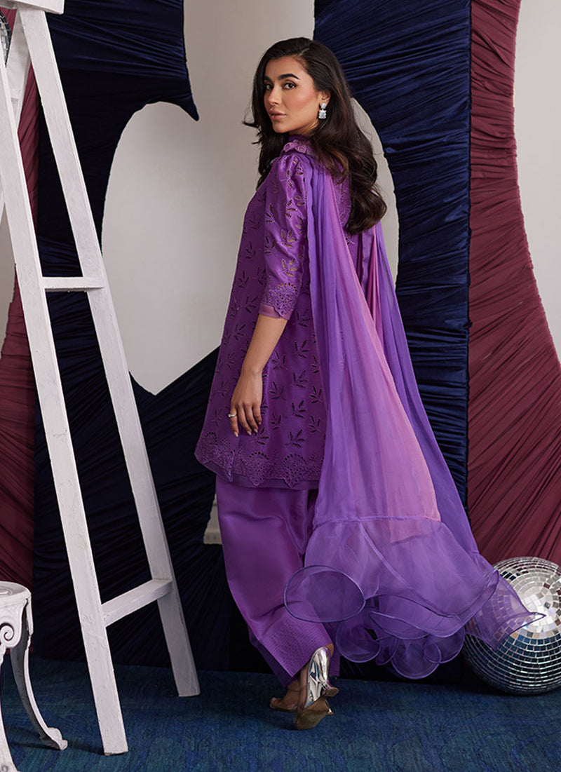 Illy Grape Shirt And Dupatta