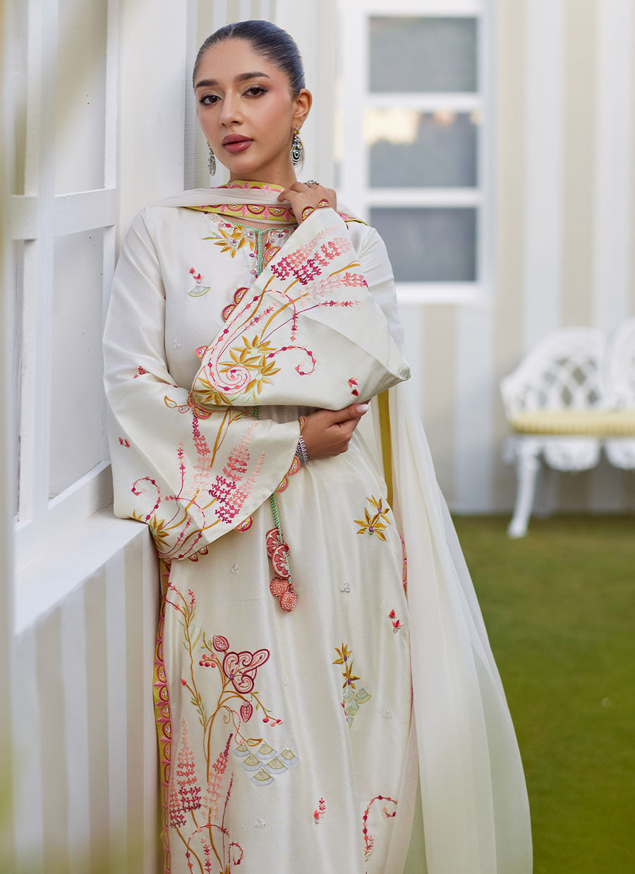 Mireza Ivory Shirt and Dupatta