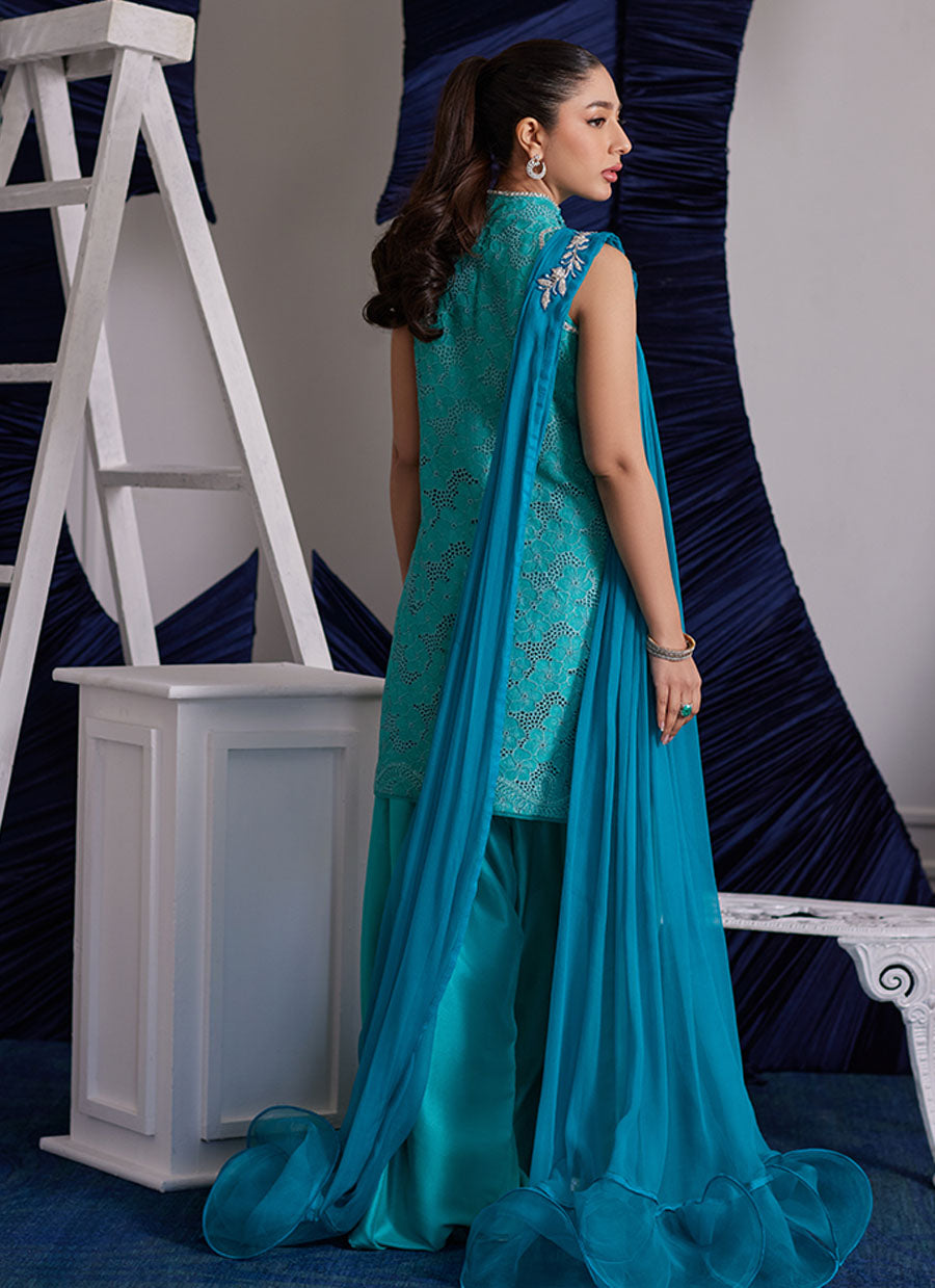 Binx Aqua Shirt And Dupatta