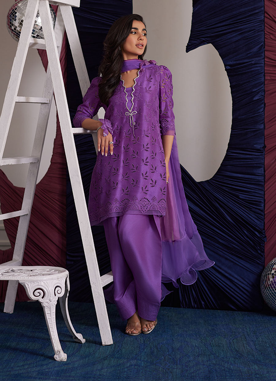 Illy Grape Shirt And Dupatta
