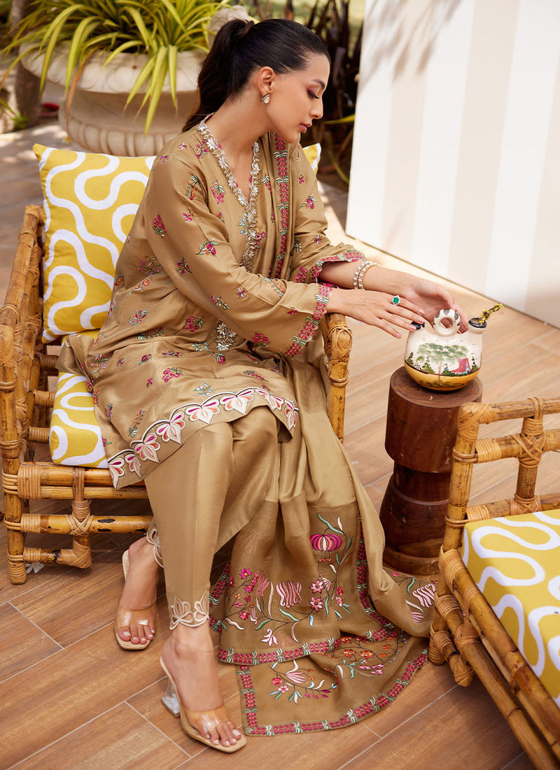 Lira Beige Shirt and Dupatta