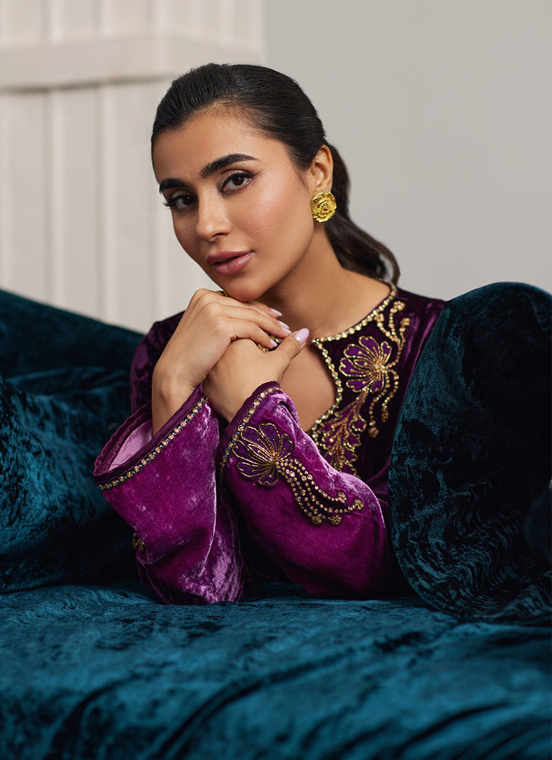 Nia Ombre Velvet Kaftan