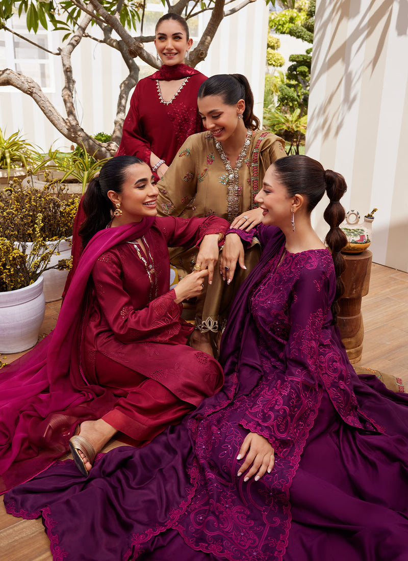 Aiko Burgundy Shirt and Dupatta