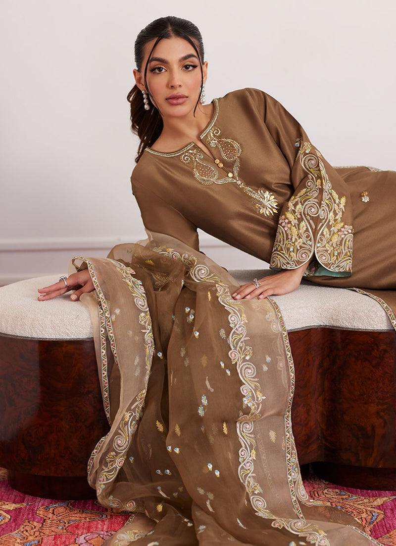 Thea Latte Shirt And Dupatta