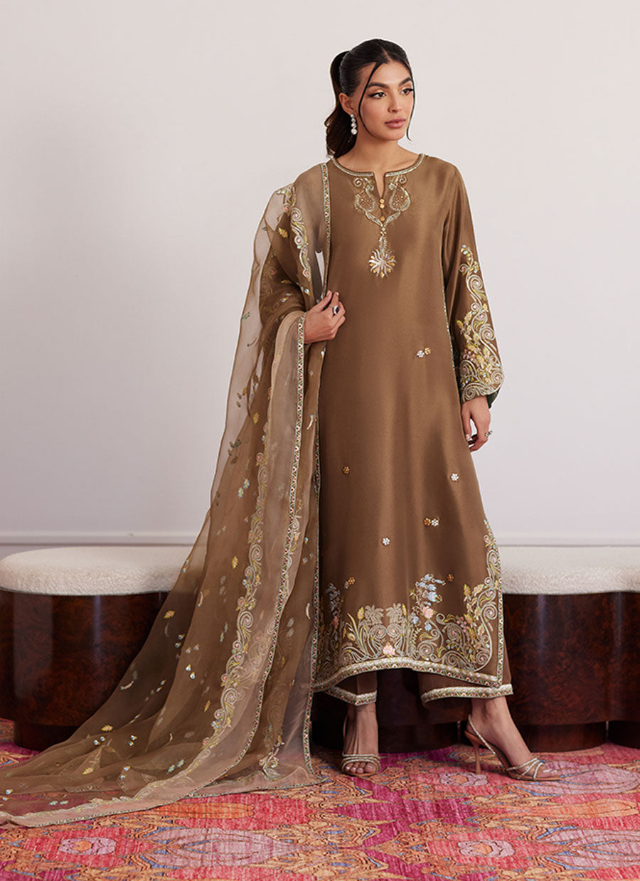Thea Latte Shirt And Dupatta