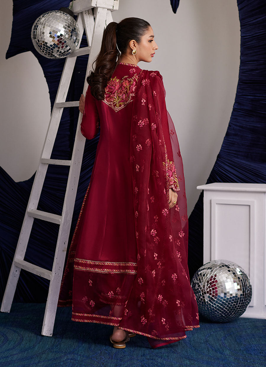 Miko Crimson Kalidaar And Dupatta