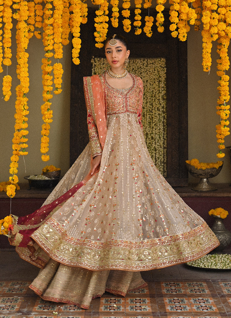 Ariella gold and coral kalidaar