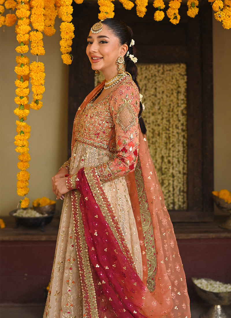 Ariella gold and coral kalidaar